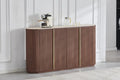 Buffet CALYPSO Céramique Travertin et Noyé – 180 cm, 4 Portes