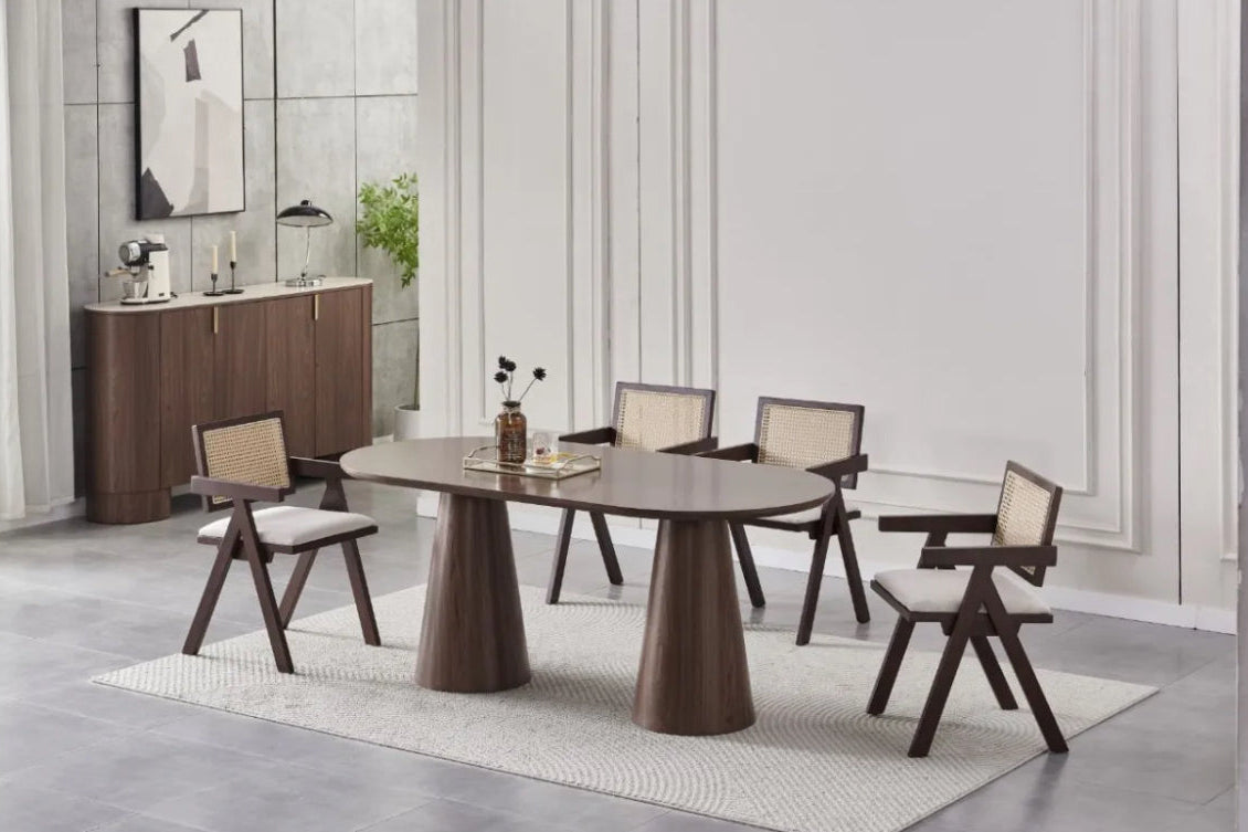 Table à Manger Ovale Iconic Noyé – MDF Marron Noyé
