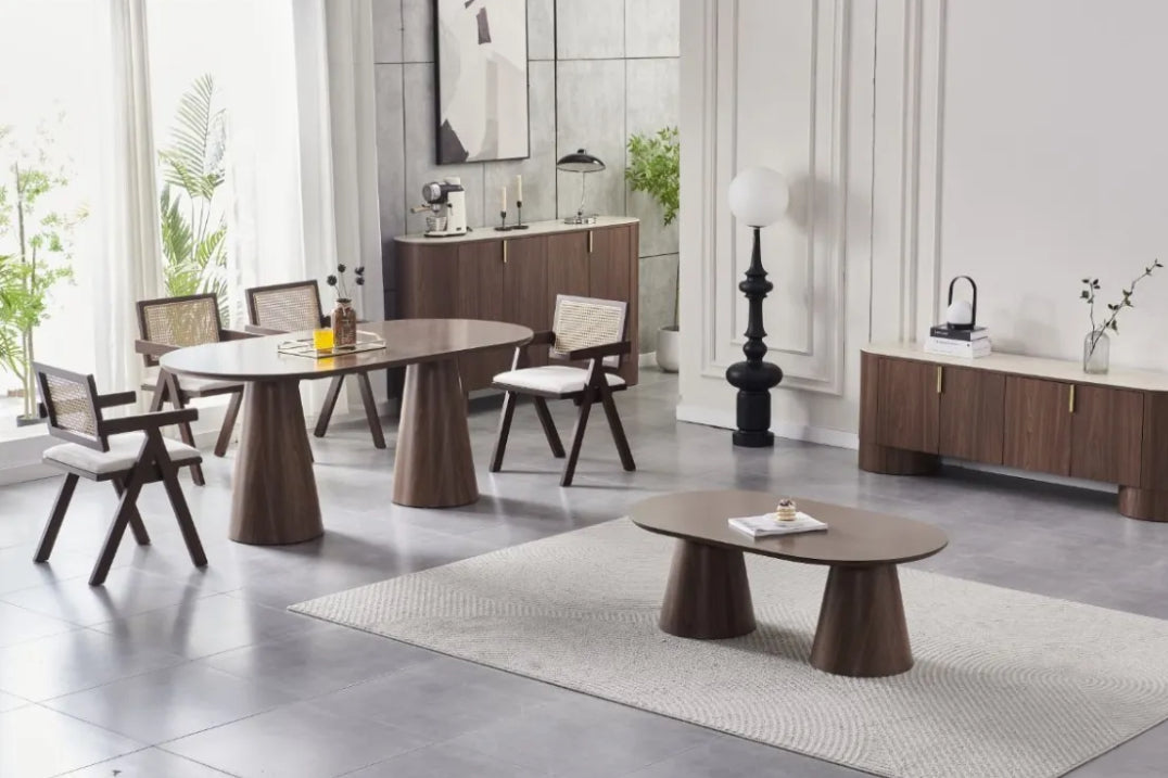 Table à Manger Ovale Iconic Noyé – MDF Marron Noyé